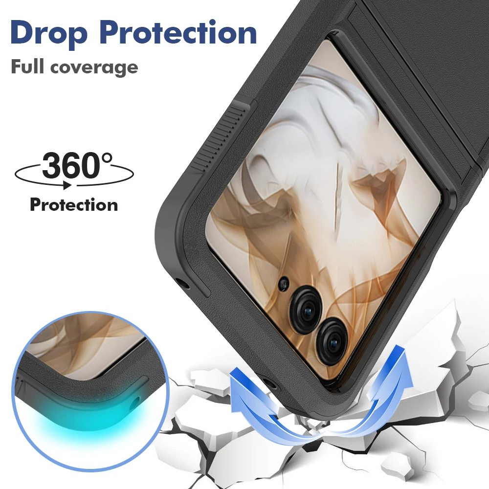 Rugged Shockproof Phone Case with Soft TPU Frame and Hard Plastic Protective Cover