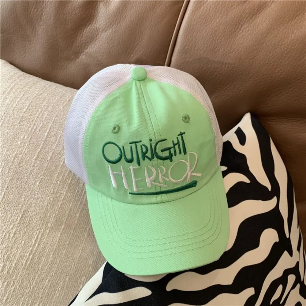 Korean Style Children Candy Color Baseball Hat Letter Embroidery Quick-dry Kid Summer Sun Hat Anti-UV Tennis Hat