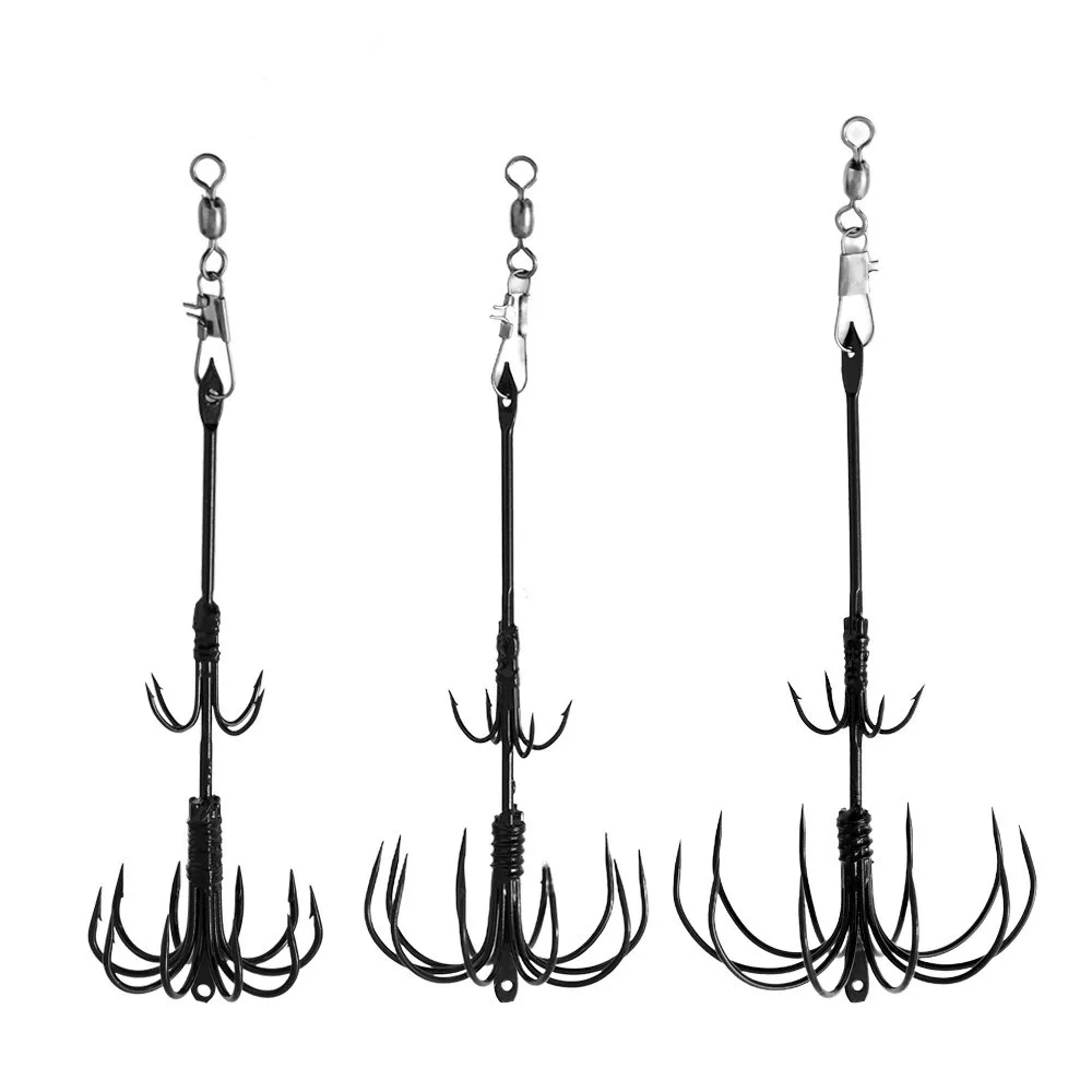 1 Pz Double-Deck Squid Hook Squid Jigs Sea Fishing Octopus Hook Calamari Ombrello Hook Fishing Lure Calamary Bait Catcher Tools