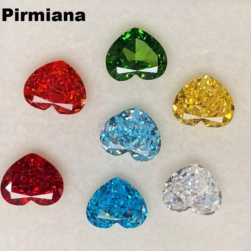 

Pirmiana Happy Heart Shape Cubic Zirconia Loose Stones Crushed Ice Cutting Gemstone for Jewelry Making