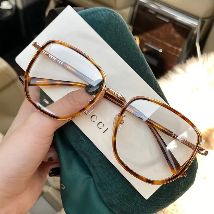 

Anti Blue Blocking Plain Glasses Fashion Trendy Oversized Frame Computer Goggles Eyeglasses Finished Optical Spectacle Eyewear