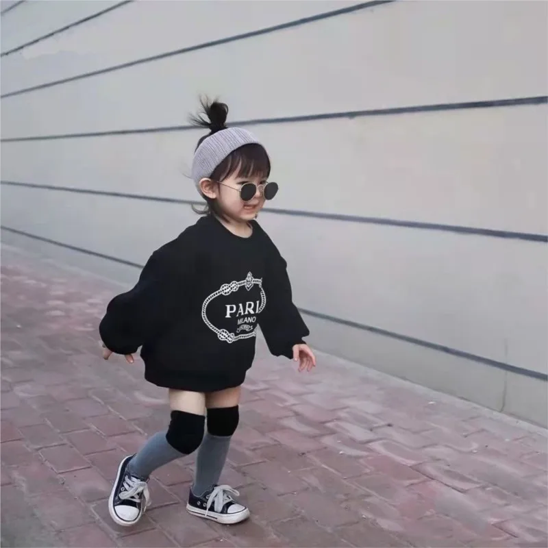 Fashion Children Hoodie Infant Toddler Baby Girl Boy Sweatshirt Fleece Casual Letter Print Top Outfit 1-10Y