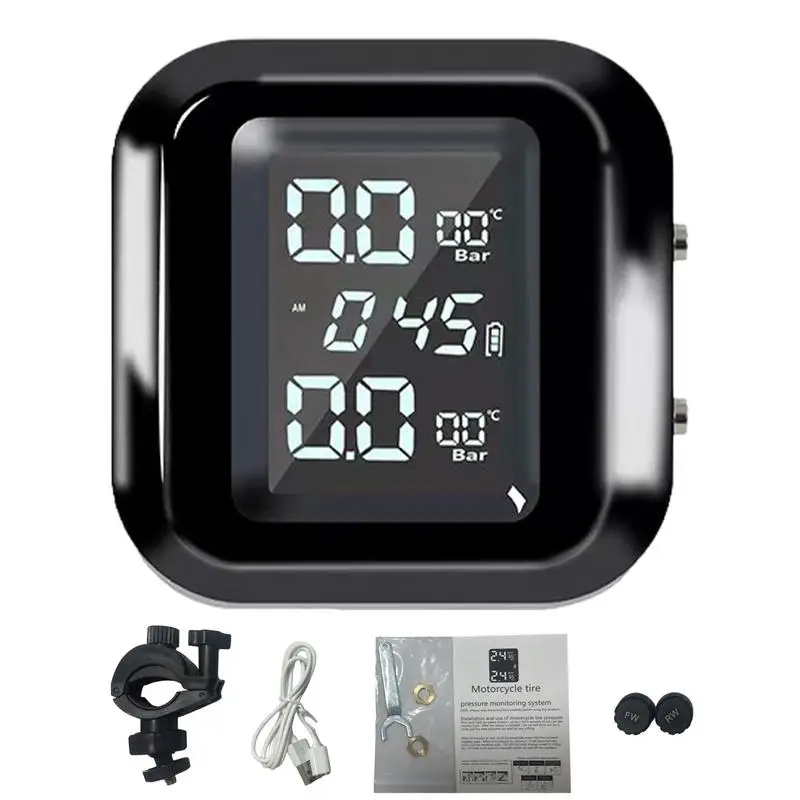 

Система контроля давления в шинах TPMS, водонепроницаемая система TPMS для мотоцикла, Высокоточный ЖК-дисплей, Магнитная Зарядка данных в режиме реального времени