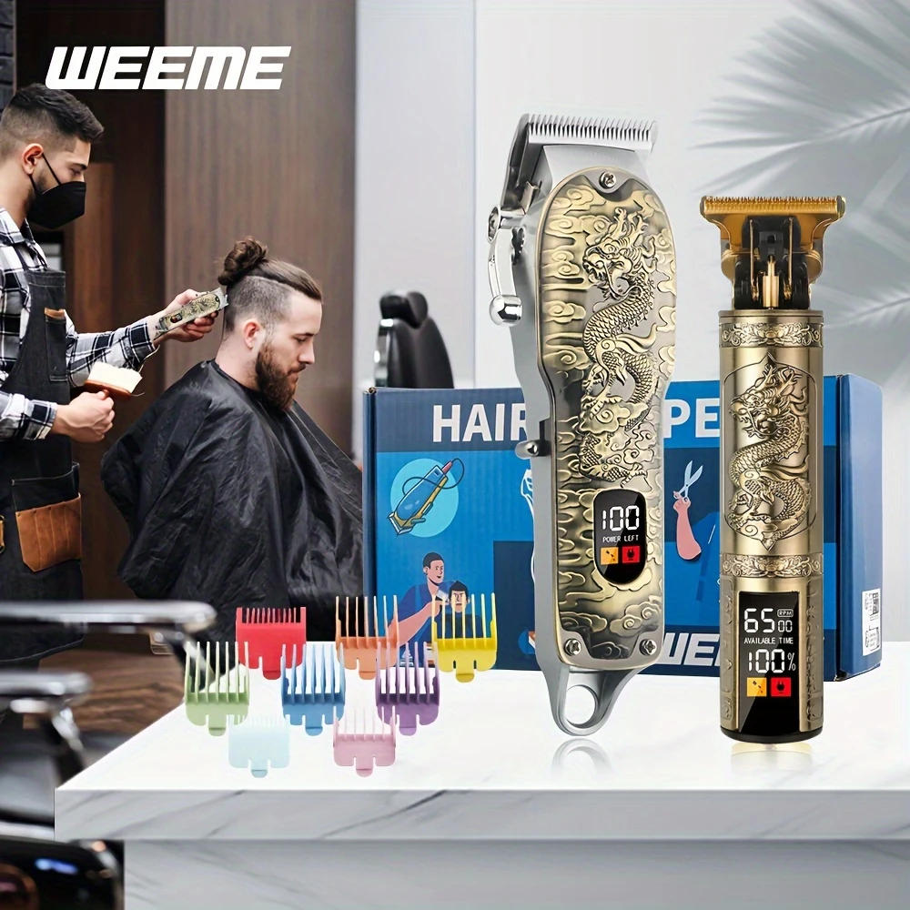 Dragon Pattern Hair Trim USB Charge 2000 mAh lithium battery zinc alloy gear length adjustment whisker trimmer Christmas present BEST SELLERS