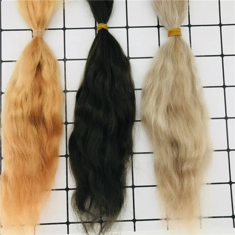 Top Quality Reborn Doll Pure Mohair Natural Black / White 11 colors Handrooted Doll Mohair for DIY Reborn Doll BJD Doll 5