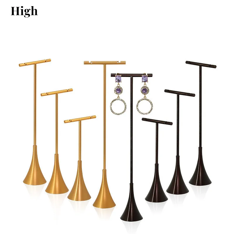 Metal Earring Display T Stand for Show, T Bar Jewelry Holder Tree for Retail Photography 6pcs leaf shape t shape earring display stand jewelry organizer for retail photography prop