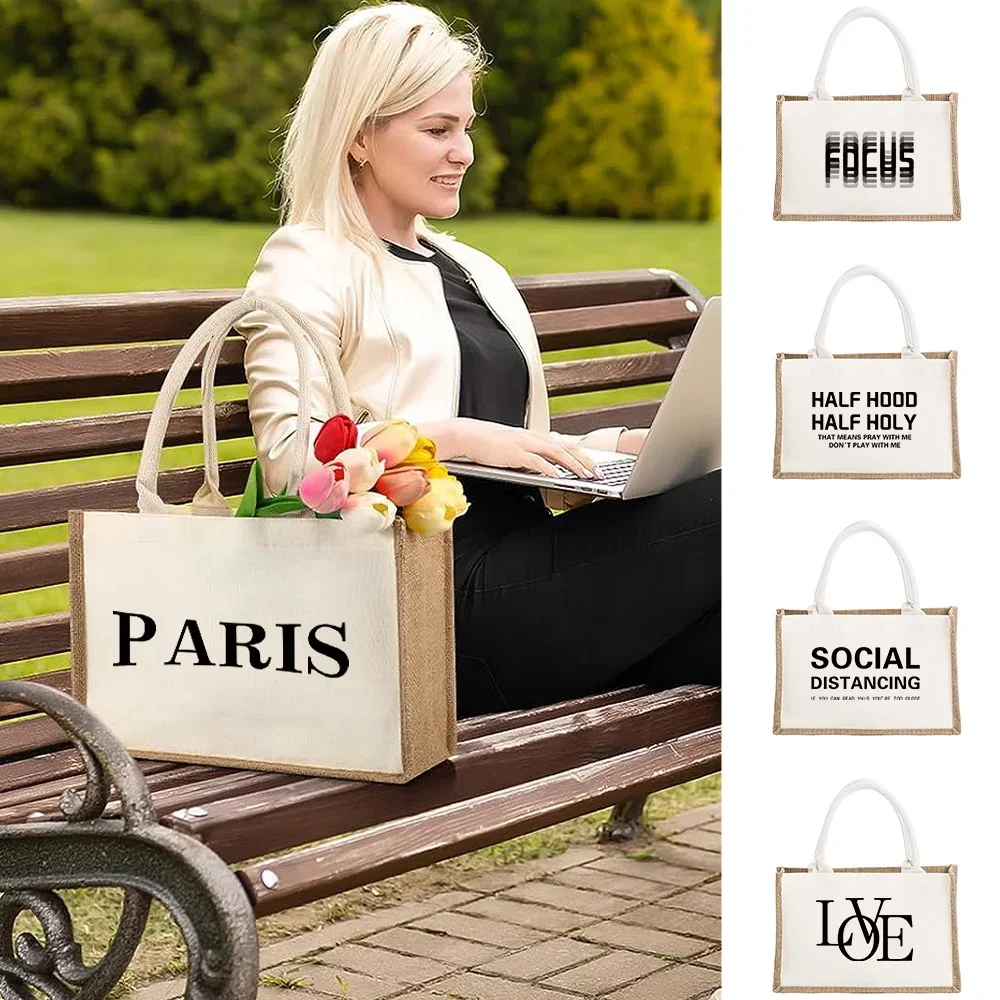 

Shopping Bag Canvas Tote Bags Tex Pattern Series Personalized Party Girls Trip Gifts Ladies Leisure Shoulder Bag Beach Outdoor