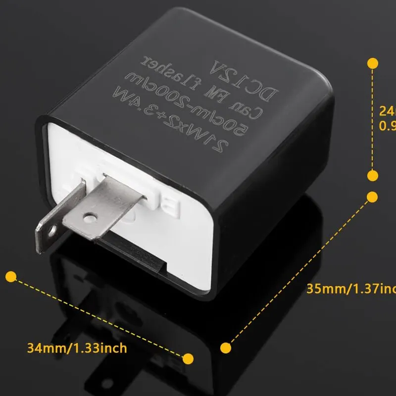 Motorcycle flasher relay 12V Speed Adjustable 2 Pin LED Electronic Flasher Relay for Motorcycle Turn Signal Direct Replacement Universal Hazard Warn