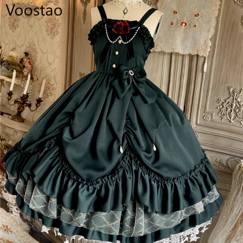 Vintage Victorian Lolita Princess Jsk Dress Women lolita dress lolita suspender dress lolita cosplay costumes