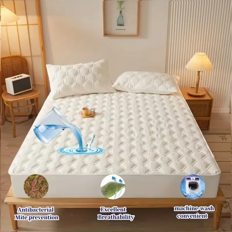 보호대 초음파 방수 매트리스 패드, 통기성 피부 친화적 핏 시트 침대 커버, 트윈 퀸 킹 사이즈 매트리스 커버 