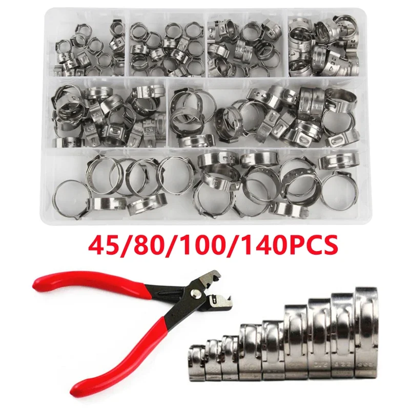 Fascetta stringitubo, 10 pezzi 8-25mm Gamma regolabile Tubo in acciaio inossidabile Tubo flessibile per tubi Raccordo a vite senza fine Morsetti per tubi flessibili(10-16
