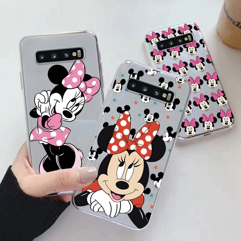 Minnie Mouse Mickey Fundas For Samsung Galaxy S10 S 10 Plus S10E Silicone Phone Case Cartoon Coque For Samsung S10 Cover Clear