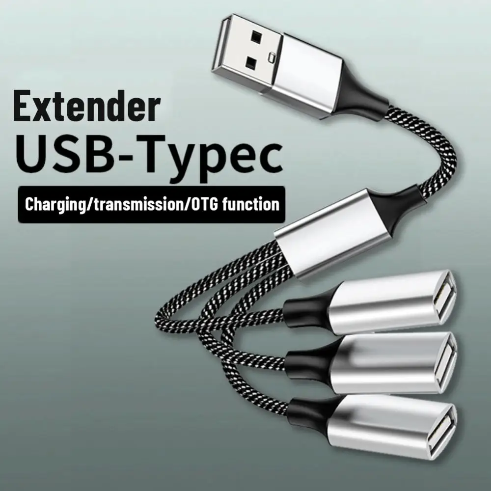 USB C 허브 확장 4 포트 타입 C 허브, USB 2.0 분배기, 고속 OTG 어댑터, PC 휴대폰 노트북용 휴대용 컨버터, 1 개, 2 개, 3 개