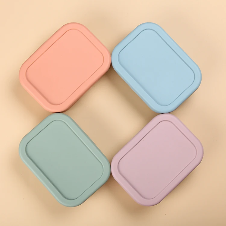 Portable Lunch Box Bowl Silicone Food Container Tableware Salad Bowl Silicone Lunch Box With Lid