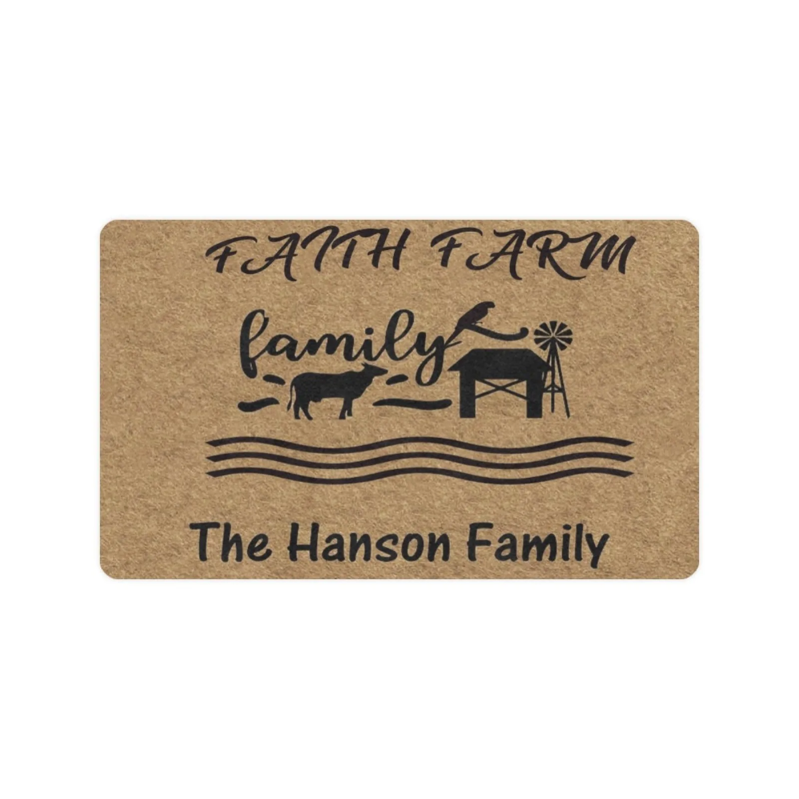 

Faith Farm Family Name Personalized Customized Doormat Outdoor Rubber Non-Slip Entryway Rug Home Decor Entrance Floor Door Mat