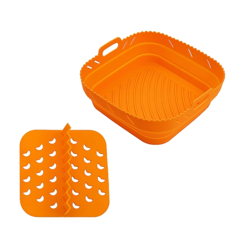 Silicone Air Fryers Liner Reusable Air Fryers Liner with Divider Heat Resistant 4
