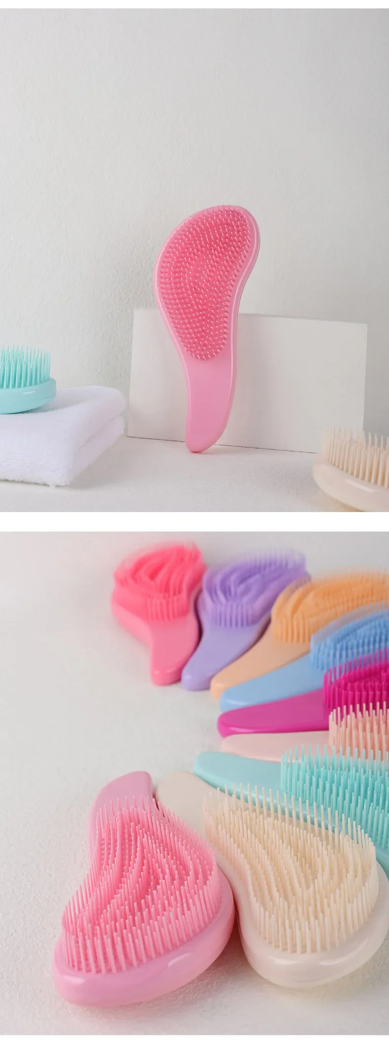 Description Picture 4 of item1pcs Hot Magic Handle Comb Anti Static Massage Hair Brush Tangle Detangle Shower Massage Hairbrush Comb Salon Hair Styling Tool
