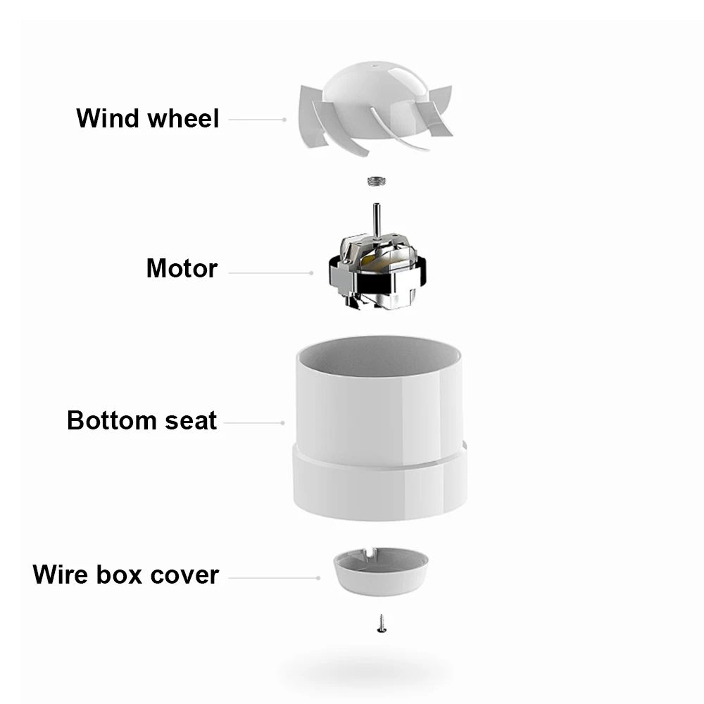 4/5/6 inch 220V Round Ceiling Window Exhaust Fan Ventilator for Bathroom Kitchen Washroom