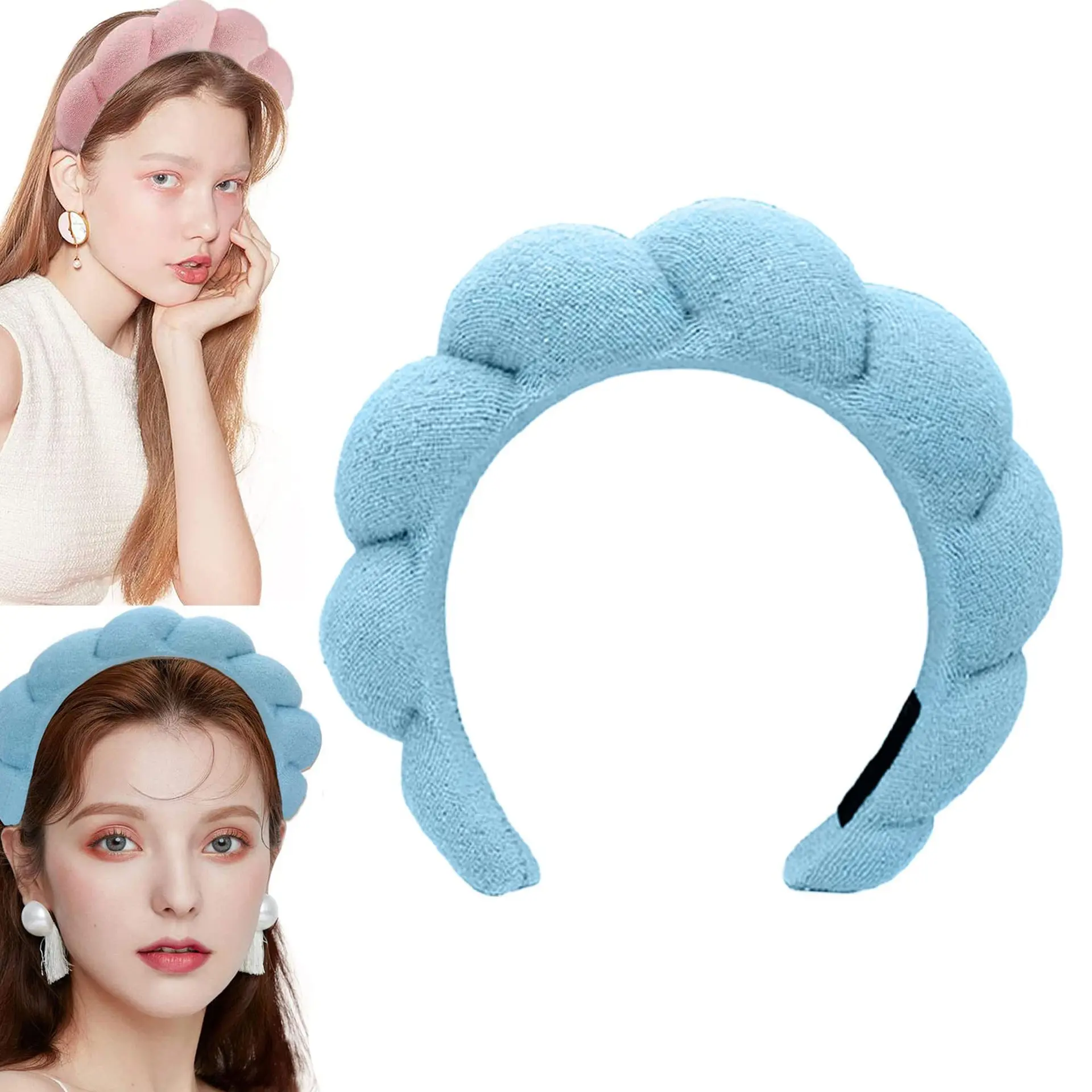 

Hot Sale Soft Sponge Velvet Headbands Women Face Washing Headwear Lovely Braids Padded Hairbands Make Up Head Band Hair Hoop