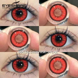 EYESHARE Crazy Style Halloween Red Cosplay Contact Lenses - 2PCS Anime - Inspired Beauty Accessories (BELLA - RED)