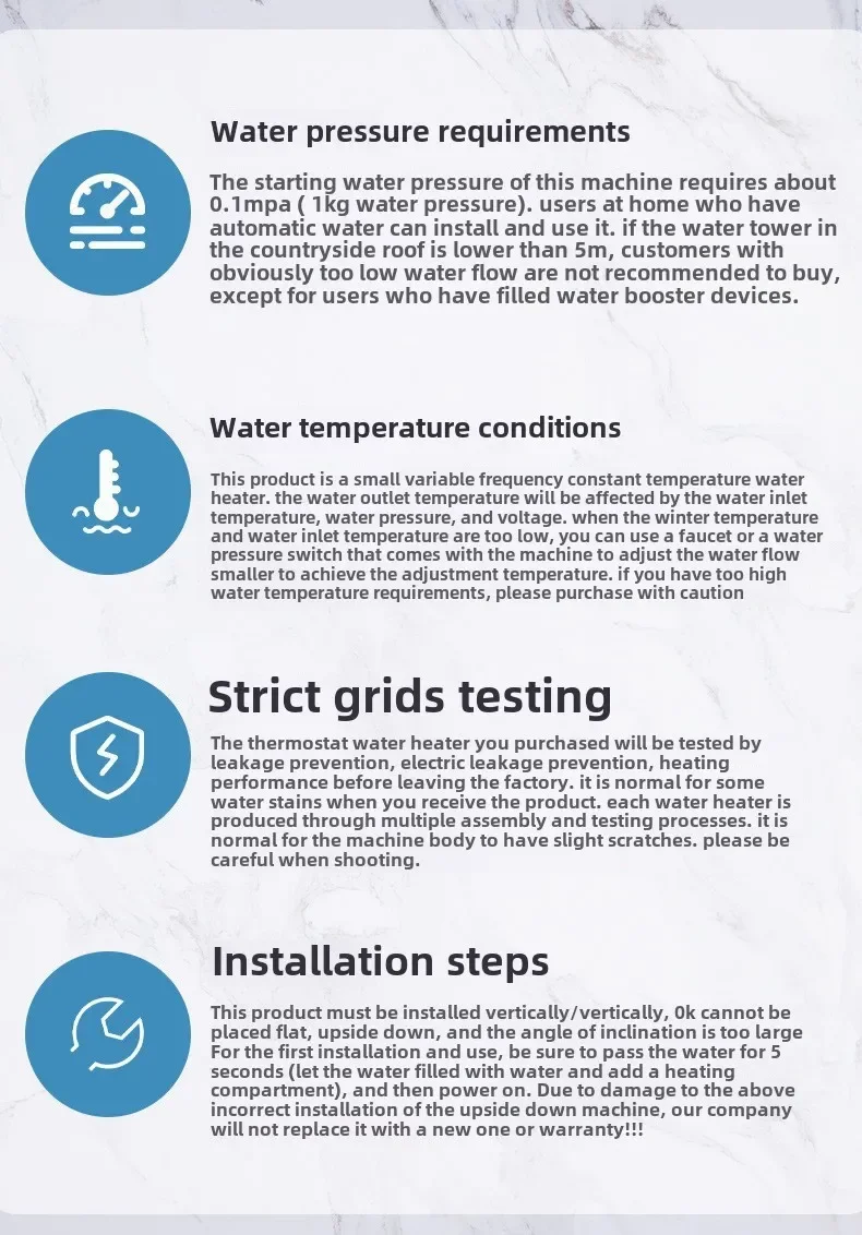 Description Picture 2 of itemRapid Heating Electric Tankless Water Heater - 220V/110V for Bathroom Showers  All - Purpose Home Use