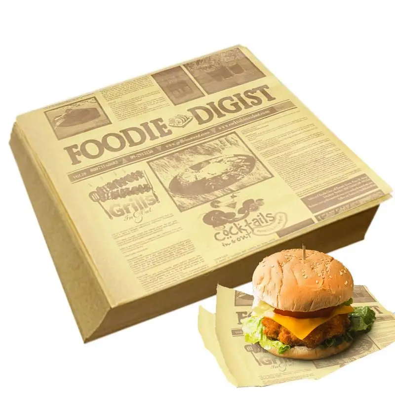 

200pcs Deli Paper Newsprint Paper Sheets Food Wrapping Paper Paper Newspaper Oil Proof Snack Fried Chicken Baking Paper Pad