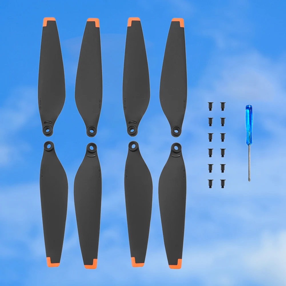 2 Pairs Props Blade Wing Fans Spare Parts PC Drone Props Blade Replacement with Screwdriver Screw Accessories for DJI Mini 3