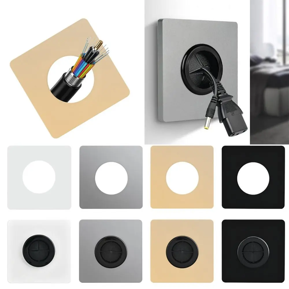 86Type Wall Blank Panel With Outlet Hole With Rubber Pad Cable Socket Panel Cable Organizer Storage Network,access panel