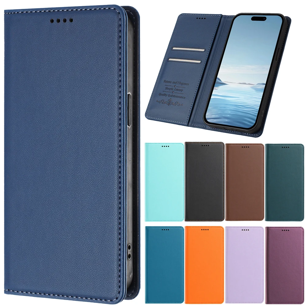 Premium Magnetic Leather Flip Case with Card Holder