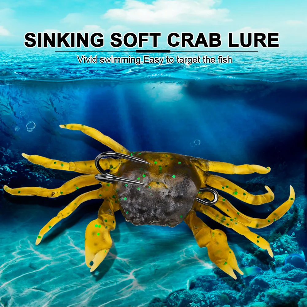 1/3 Stück 13cm 32,5g Künstlicher Krabben-Weichköder 3D-Simulation Weiche Angelköder mit Scharfen Haken Sinkender Köder Angelzubehör Pesca – Detail 7