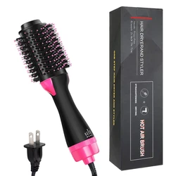 1000W Hair Dryer Hot Air Brush Styler and Volumizer Hair Straightener Curler Comb Roller One Step Electric Ion Blow Dryer Brush