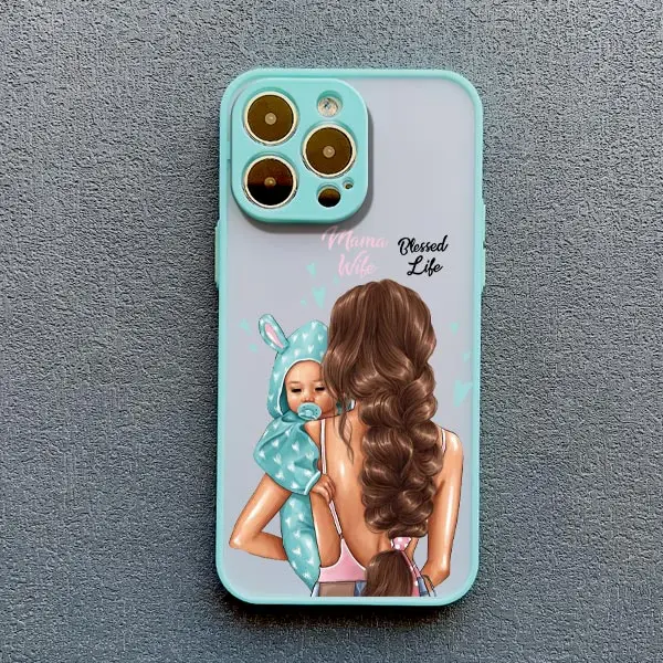 Super Mom Baby Mädchen Sohn Handyhülle für iPhone 13 12 11 Pro Max Mini 17 16 14 15 Pro Max Plus X XS XR 16 15 Plus Cartoon-Abdeckungen – Detail 6