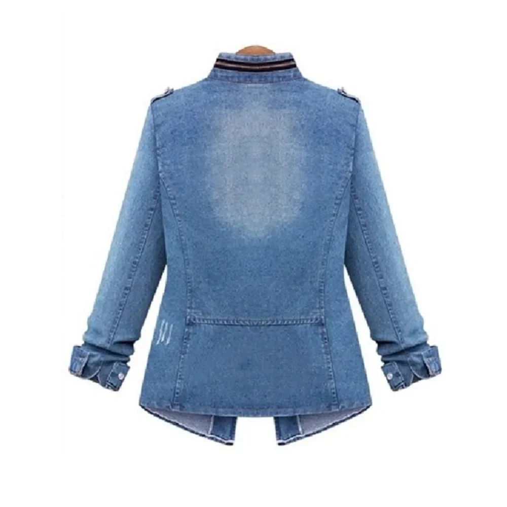 Women's Style Jackets European and American Women's Denim Jacket Do Old Temperament Skinny Denim Jacket