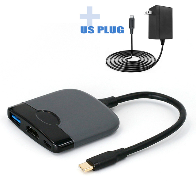 FROG Portable Docking Station Compatible-Nintendo Switch 3 In 1 TV Dock HDMI-compatible Adapter USB 3.0 Hub For Macbook Pro
