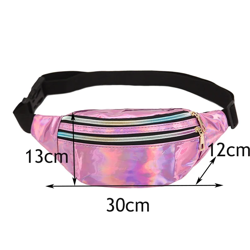 Holographic Waist Bags Women Silver Fanny Pack Female Belt Bag Geometric Waist Packs Laser Chest Phone Pouch Crossbody waist bag chest bag crossbody bag