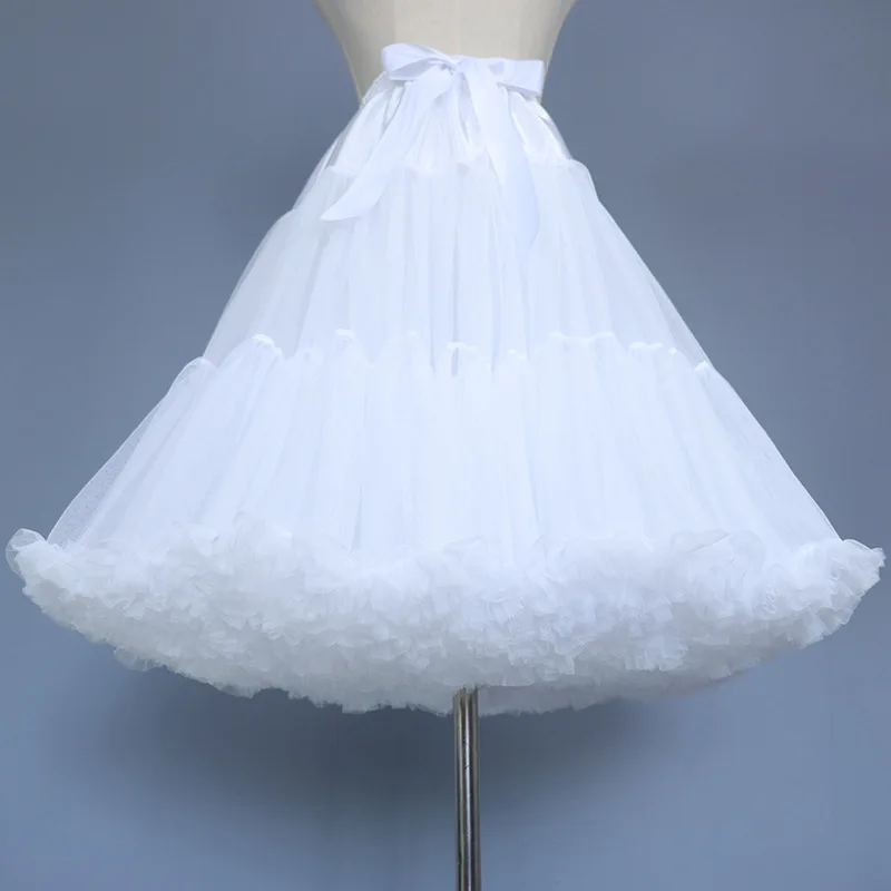 Jupon bouffant en tulle pour femme, taille élastique, princesse, danse de ballet, crinoline, lolita, cosplay, sous-jupe, balançoire, jupe tutu, longueur 55cm