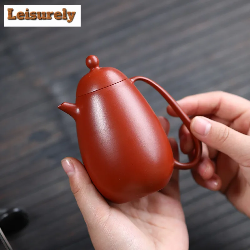 190ml Classic Yixing Purple Clay Teapots Handmade High Dragon Egg Pot Raw Ore Zhu Mud Kettle Zisha Tea Set Tea Items Decoration