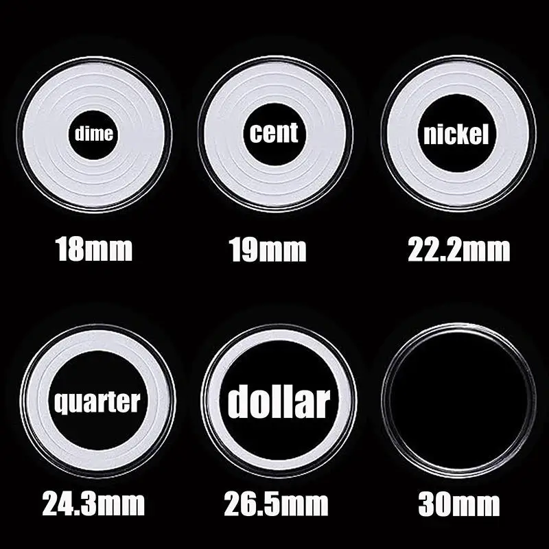 30mm transparent coin cases coins storage capsules protection box container holder coin collecting box case 100pcs coin wallet