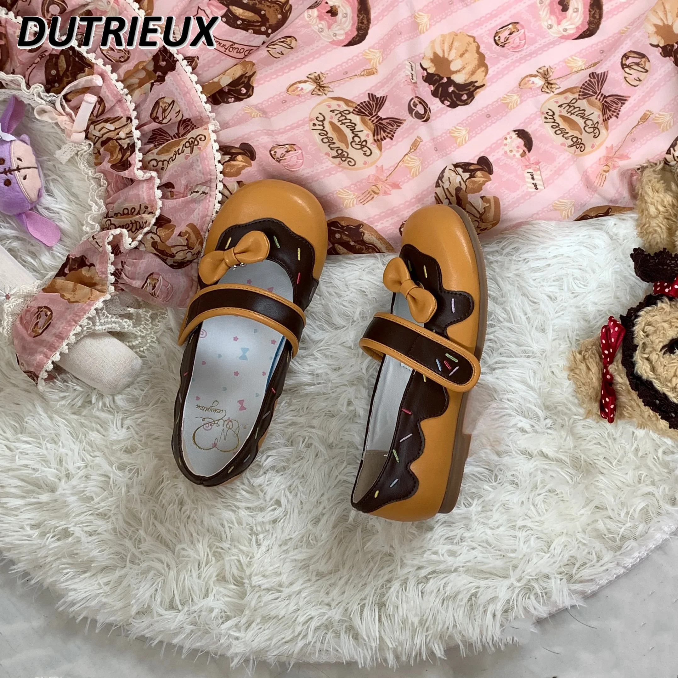 Cute Sweet Fashion Small Leather Shoes Girl Original Lolita Style Design Mary Jane Round Head Flats for Women Spring Summer 5