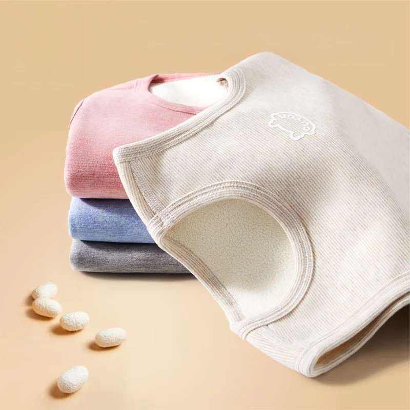 OUYUN Kids Fleece Lined Thermal Vest Sleeveless Base Layer Warm Underwear Top for Boys Girls 80-130cm