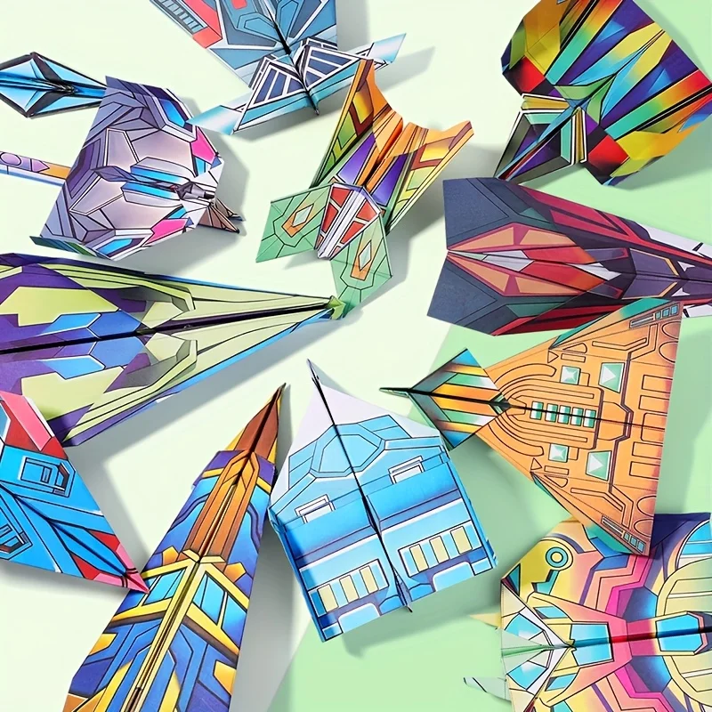 Interactive Paper Airplane Guide: Fun Folding Techniques with Colored Practice Pages