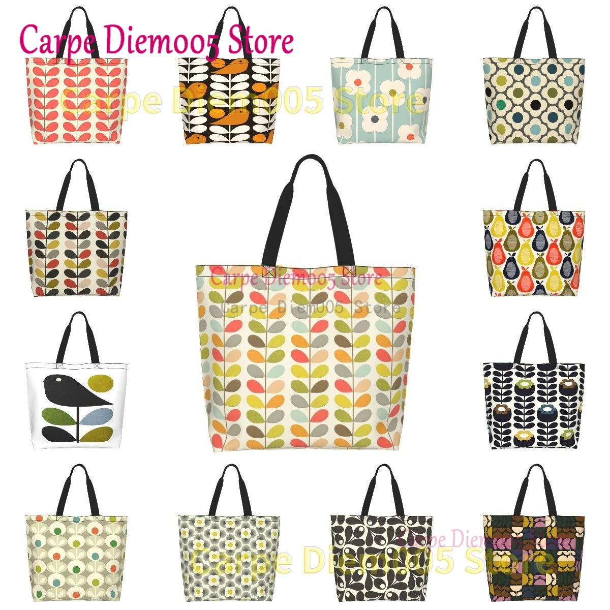 

Women Shoulder Bag Orla Kiely Large Capacity Shopping Grocery Tote Bag For Ladies