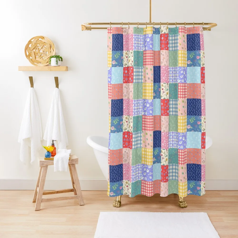

Happy summer patchwork Shower Curtain Bathroom And Shower Products Anime Bathroom Shower For Bathroom Elegant Curtain