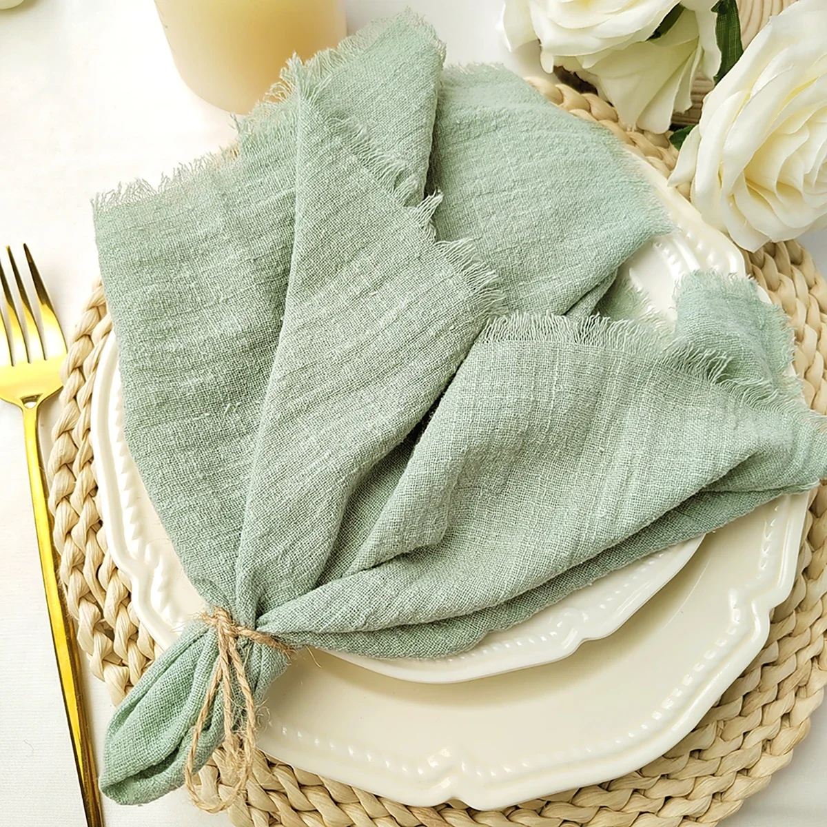 32x32cm Gauze Cotton Napkin 10pcs Reusable Wedding Party Christmas Table Decor cotton napkins