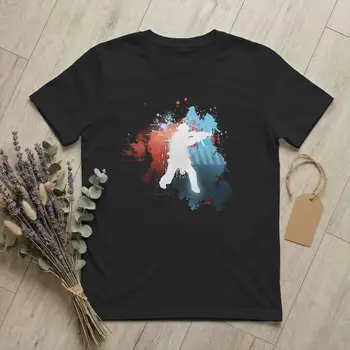 T-shirt da uomo in cotone a maniche corte con stampa silhouette da gioco, girocollo, regalo