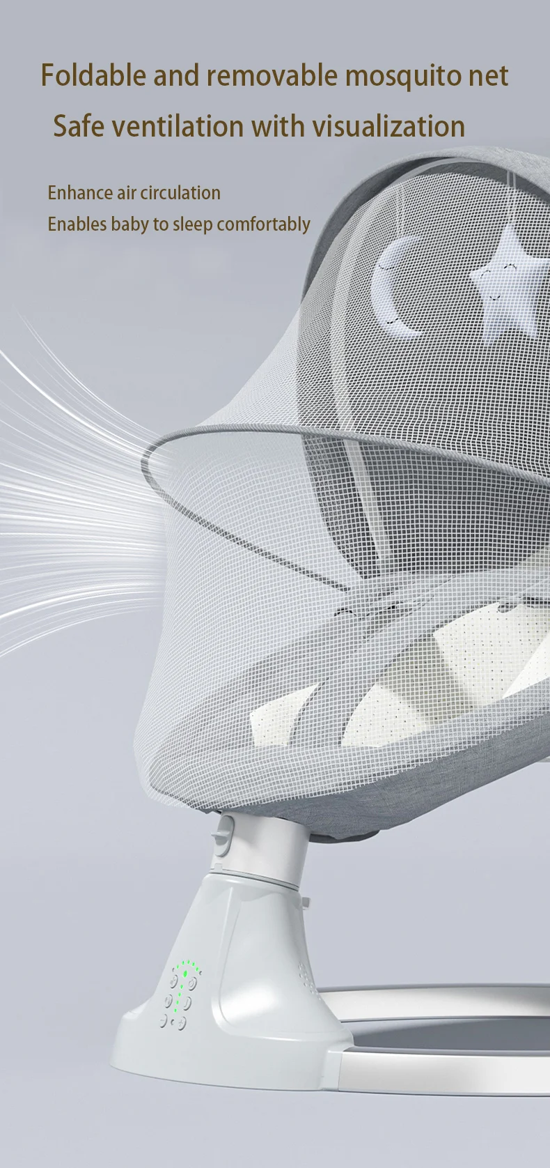 Electric Baby Cradle Mosquito Net Bluetooth Music Baby Rocking Chair Remote Multifunctional Baby Crib for Newborns Baby Items S4254240d3ff04ec393e1f76351526eee6