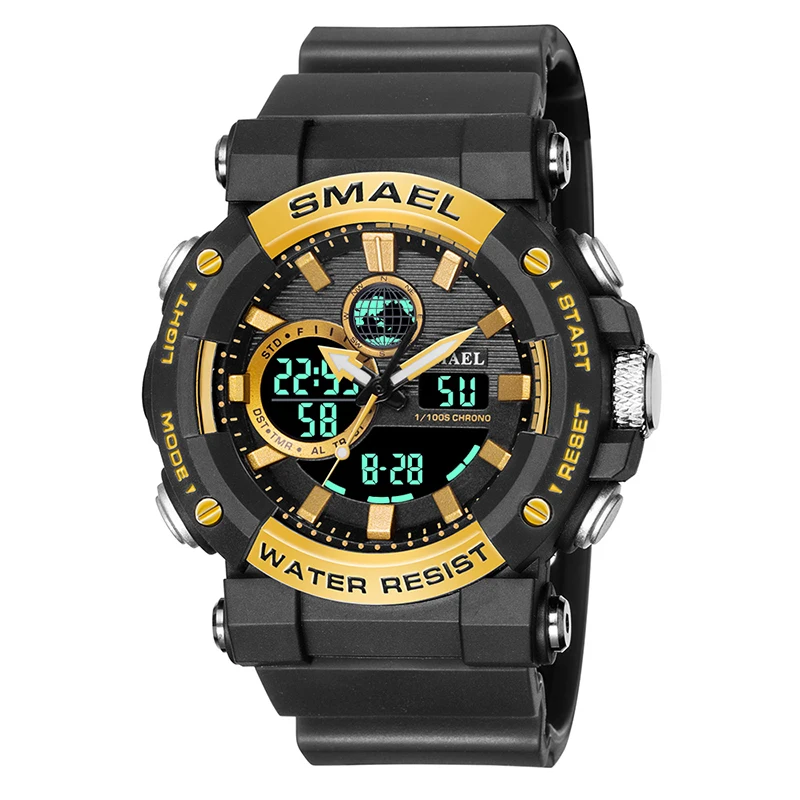 2023 Brand Men for Sports Digital Watch Dual Display Analog LED Electronic Quartz Watches Waterproof Swimming Military smael brand 1545d men sports watches dual display analog digital led electronic quartz wristwatches waterproof swimming watch