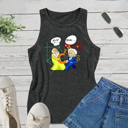 Funny Scienists Disgussing Graphic Printed Women Tank Top Y2k clothes Summer Casual Sleeveless Tops Youthful Woman Clothing