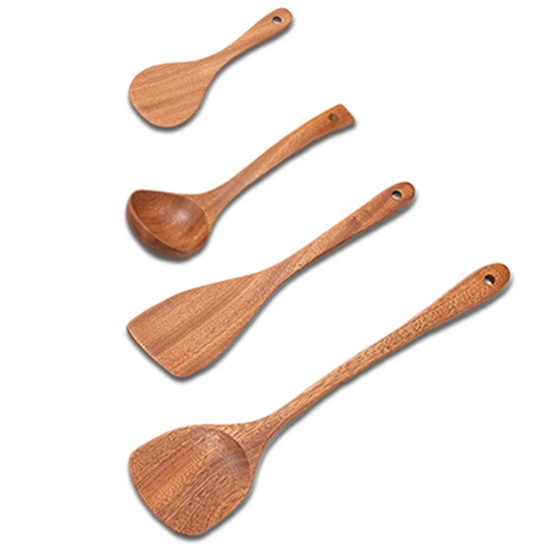 Wooden Spatula Kemu Old Lacquer Kitchenware Wooden Soup Spoon