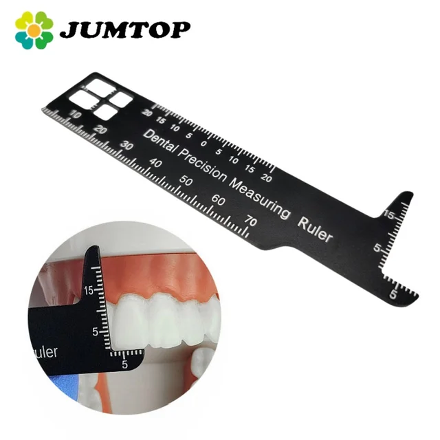 JUMTOP Dental Precision Measuring Ruler Aluminum Orthodontic Tooth Measuring Gauge Ruler